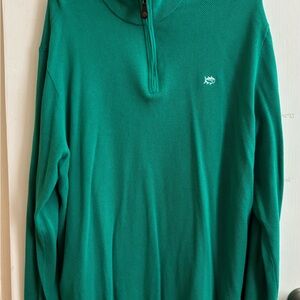 Southern Tide Teal Zip-Up Men's Sweater